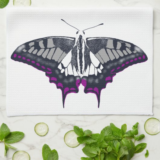 Asexual Flag Frack Butterfly Geschirrtuch (Gefaltet)