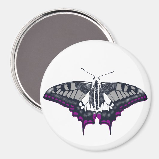 Asexual Flag Frack Butterfly Magnet (Vorderseite/Rückseite)