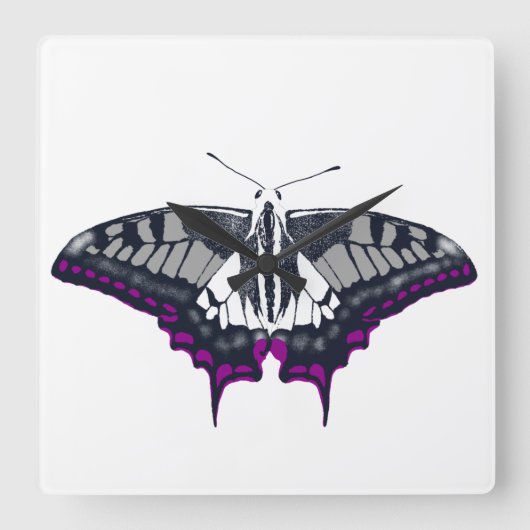 Asexual Flag Frack Butterfly Quadratische Wanduhr (Vorderseite)