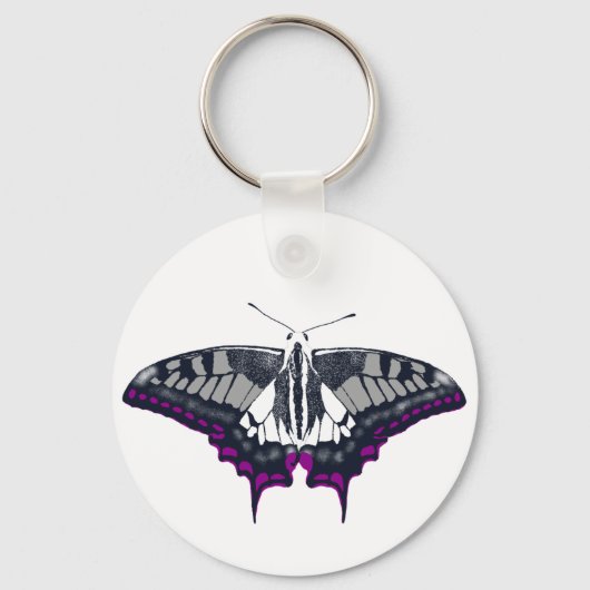 Asexual Flag Frack Butterfly Schlüsselanhänger (Vorderseite)