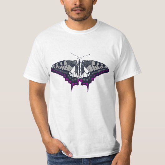 Asexual Flag Frack Butterfly T-Shirt (Vorderseite)