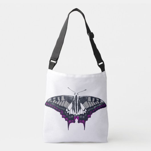 Asexual Flag Frack Butterfly Tragetaschen Mit Langen Trägern (Vorderseite)