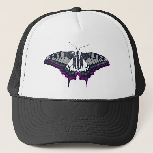 Asexual Flag Frack Butterfly Truckerkappe (Vorderseite)