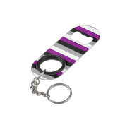 Asexual Flag Mini Flaschenöffner (Rückseite Schrägansicht)