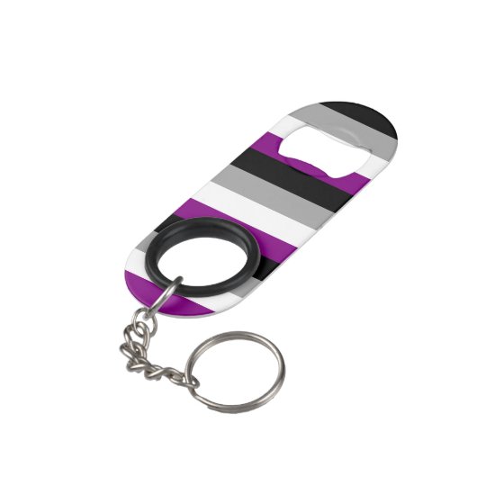 Asexual Flag Mini Flaschenöffner (Rückseite Schrägansicht)