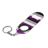 Asexual Flag Mini Flaschenöffner (Vorderseite Schrägansicht)