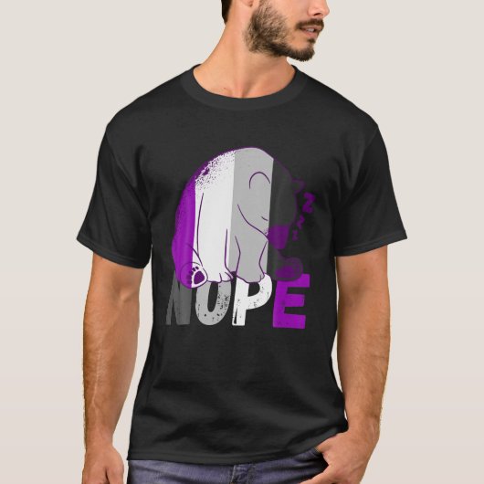 Asexual Flag Nope Speeping Bear Ace Asexual LGBQA T-Shirt (Vorderseite)