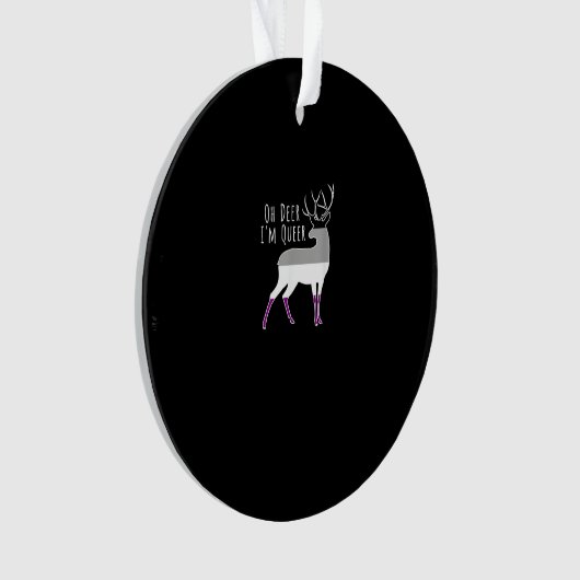 Asexual Flag Oh Deer Queer Pride Funny LGBT Design Ornament (Vorderseite)
