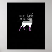 Asexual Flag Oh Deer Queer Pride Funny LGBT Design Poster (Vorne)