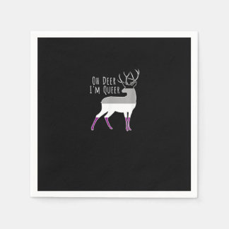 Asexual Flag Oh Deer Queer Pride Funny LGBT Design Serviette