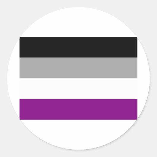 ASEXUAL FLAG ORIGINAL RUNDER AUFKLEBER (Vorderseite)