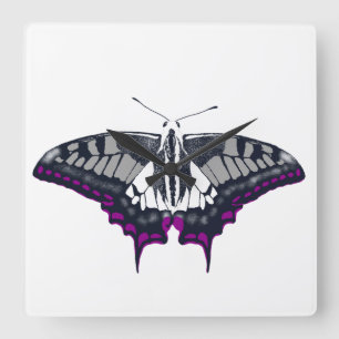 Asexual Flag Swallowtail Butterfly Quadratische Wanduhr