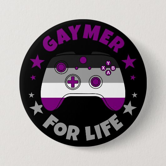 Asexual Gaymer für Video-Gamemcontroller im Leben Button (Vorderseite)