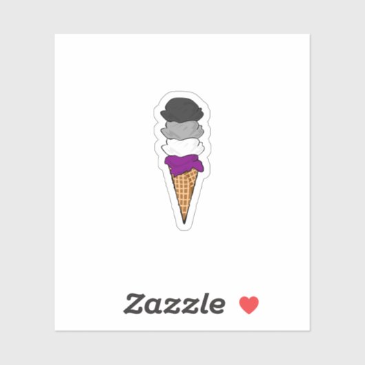 Asexual Ice Creme Aufkleber (Blatt)