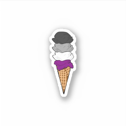 Asexual Ice Creme Aufkleber (Vorderseite)