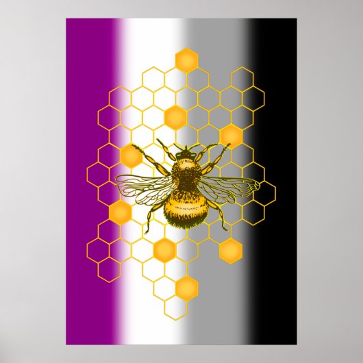 Asexual LGBT Gay Pride Rainbow Bee live Poster (Vorne)