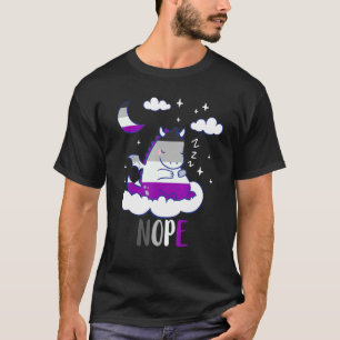 Asexual Niedlich Dragon Nope Ace Sleep Night Lgbqa T-Shirt