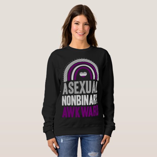 Asexual Nonbinary Awkward Asexual Pride Bohemian R Sweatshirt (Vorne ganz)
