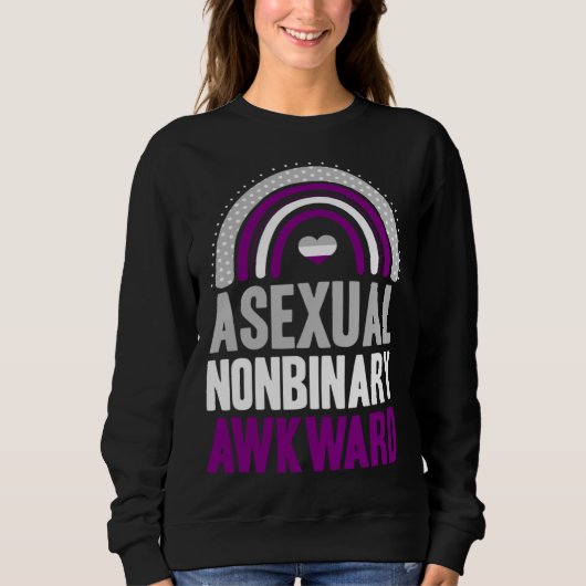 Asexual Nonbinary Awkward Asexual Pride Bohemian R Sweatshirt (Vorderseite)