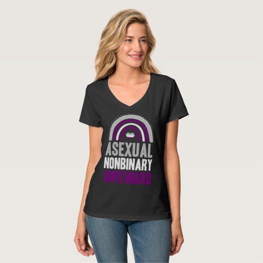 Asexual Nonbinary Awkward Asexual Pride Bohemian R T-Shirt (Vorderseite Vollansicht)