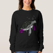 Asexual Pride Ace Flag Sea Turtle Subtle LGBTQ Sweatshirt (Vorderseite)