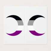 Asexual Pride Crescent Moons Greeting Card Visitenkarten (Außenseite Aufgefaltet)