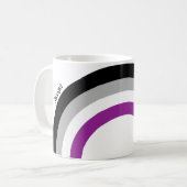 Asexual Pride Flag Rainbow Monogram Coffee Mug Kaffeetasse (Vorderseite Links)