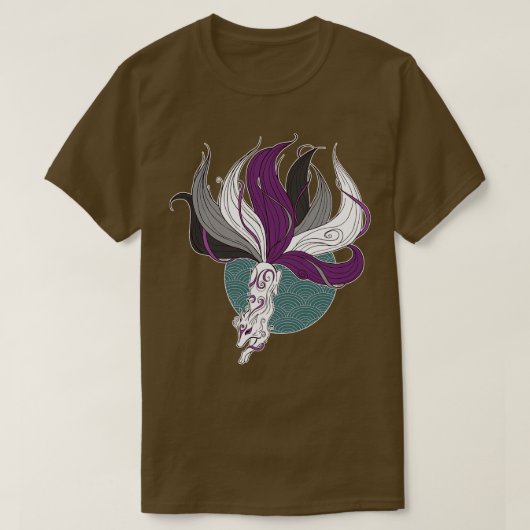 Asexual Pride Kitsune T-Shirt (Design vorne)