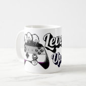 Asexual Pride Level Up Tiger Paw Controller Mug Kaffeetasse (Vorderseite Links)