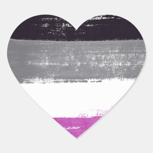 Asexual Pride Paint Herz-Aufkleber (Vorderseite)