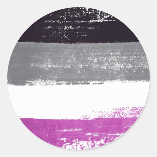 Asexual Pride Paint Runder Aufkleber (Vorderseite)