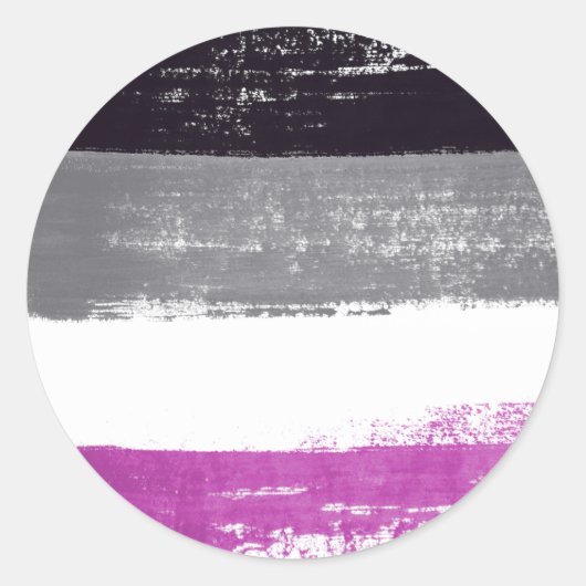 Asexual Pride Paint Runder Aufkleber (Vorderseite)