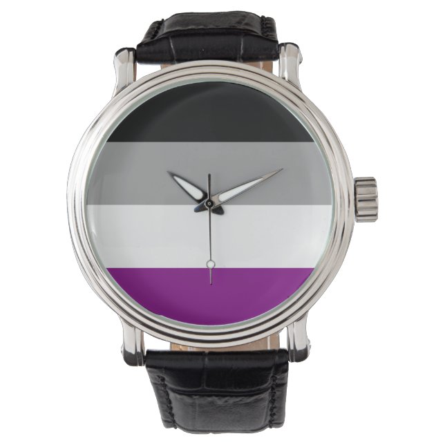 ASEXUAL PRIDE STRIPES DESIGN -.pnng Armbanduhr (Vorderseite)
