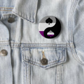 Asexual Pride Yin und Yang-Symbol im Stolperflagge Button (Beispiel)