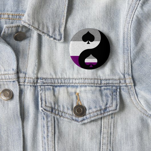 Asexual Pride Yin und Yang-Symbol im Stolperflagge Button (Beispiel)
