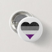Asexual Prius Regenbogenherz ~ Ace | Demi | Grau B Button (Vorne & Hinten)