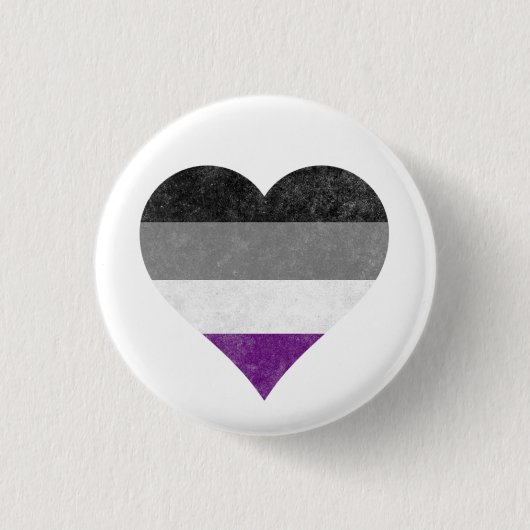 Asexual Prius Regenbogenherz ~ Ace | Demi | Grau B Button (Vorderseite)