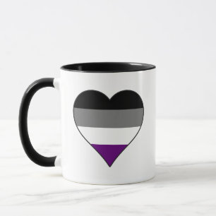 Asexual Prius Regenbogenherz ~ Ace   Demi   Grau Tasse