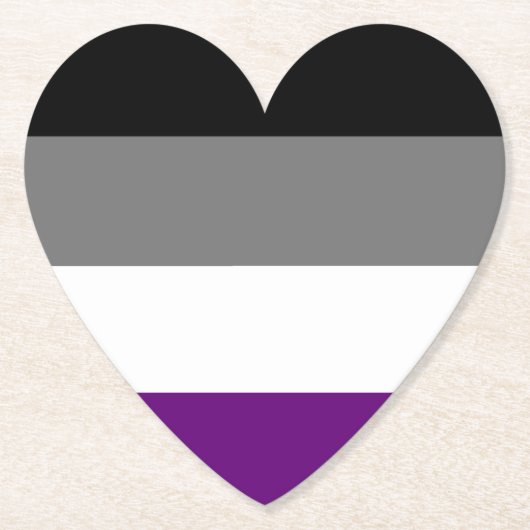 Asexual Prius Regenbogenherz ~ Ace | Demi | Grau Untersetzer (Vorderseite)
