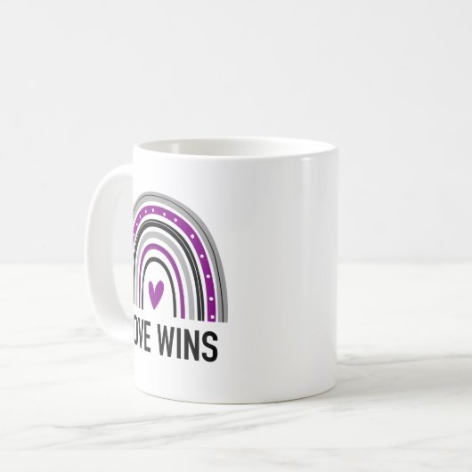 Asexual Rainbow Liebe gewinnt Kaffeetasse (Vorderseite Links)