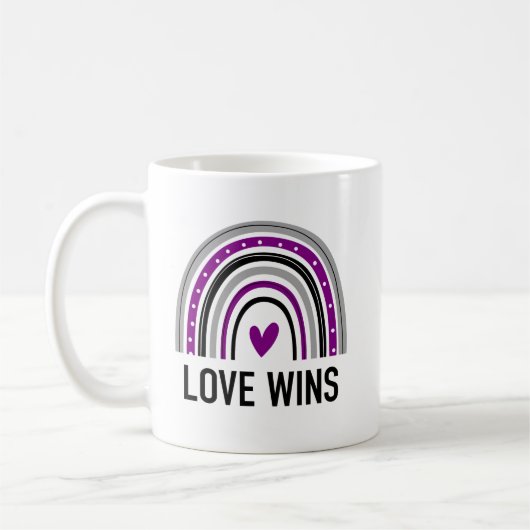 Asexual Rainbow Liebe gewinnt Kaffeetasse (Links)
