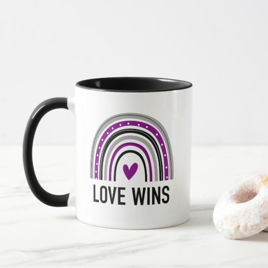 Asexual Rainbow Liebe gewinnt Tasse (Mit Donut)