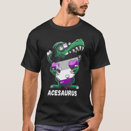 Asexual Rex Dino Ace Herz Lgbqa Asex T-Shirt (Vorderseite)