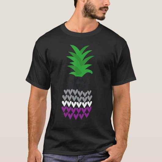 Asexual-Stolz-Flag Ananas asexual T-Shirt (Vorderseite)