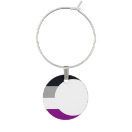 Asexual Stolz Flag Crescent Moon Wine Charm Glasmarker