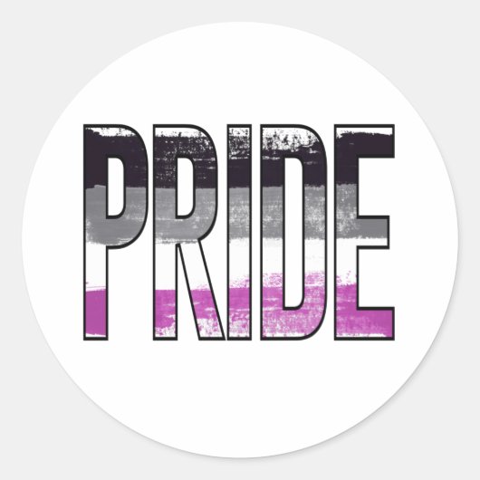 Asexual Stolz Word Runder Aufkleber (Vorderseite)