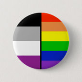Asexual und Regenbogen kennzeichnet Abzeichen Button (Vorderseite)