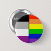 Asexual und Regenbogen kennzeichnet Abzeichen Button (Vorne & Hinten)