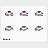 asexual und stolz runder aufkleber (Blatt)