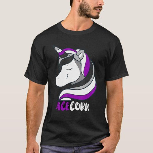 Asexual Unicorn Ace Asexual Flag Asexualität Majes T-Shirt (Vorderseite)